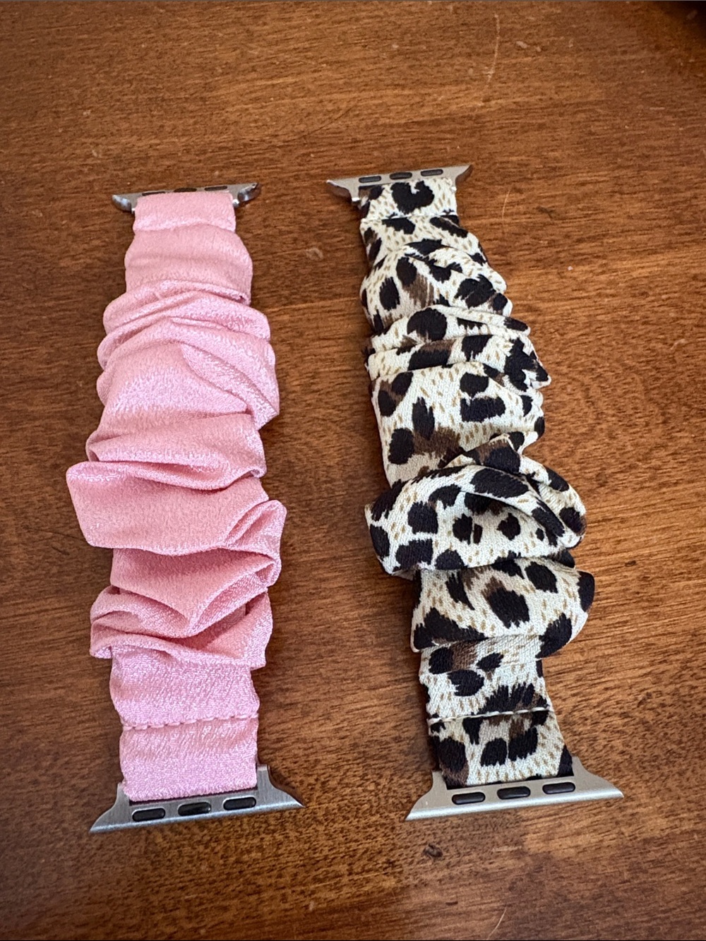 Women's Scrunchie Style Apple Watch Band - Pink & Leopard Print
